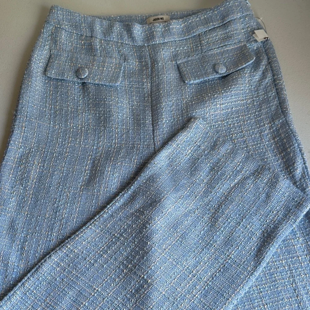 Jason Wu Blue Tweed Straight Leg Pants - Picture 1 of 6